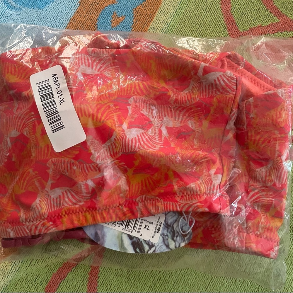 PRANA NWT Merrow Bikini Top Carmine Pink Safari - Picture 3 of 5